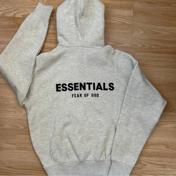 Essentials Kids Light Oatmeal Hoodie size 6-7yearGirls and Boys both can wearing - Picture 2 of 2